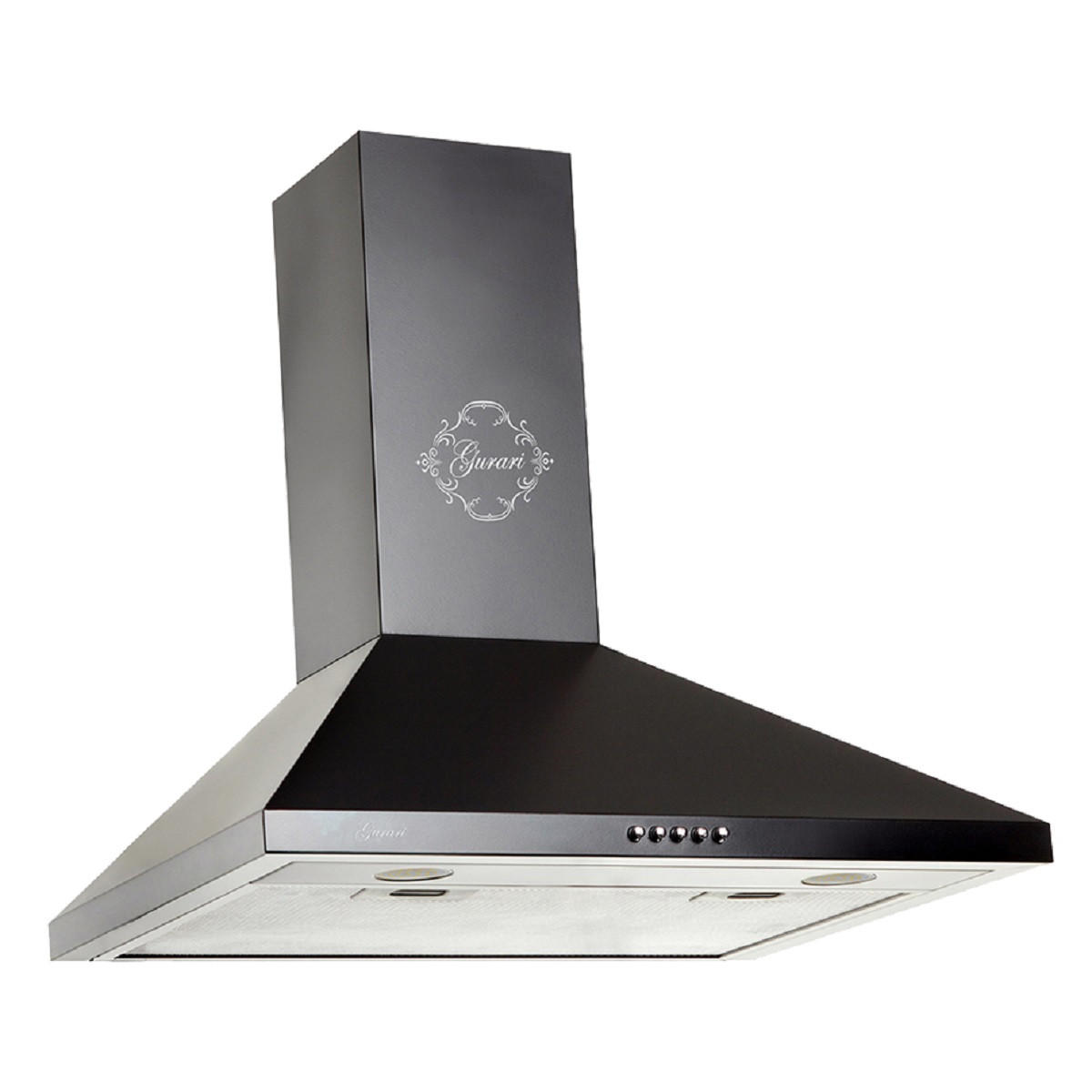 DUNSTABZUGSHAUBE GCH C 147 BL 5 + Umluftset, 50 cm Schwarz - Schwarz, Metall (50/87/47cm) - Gurari