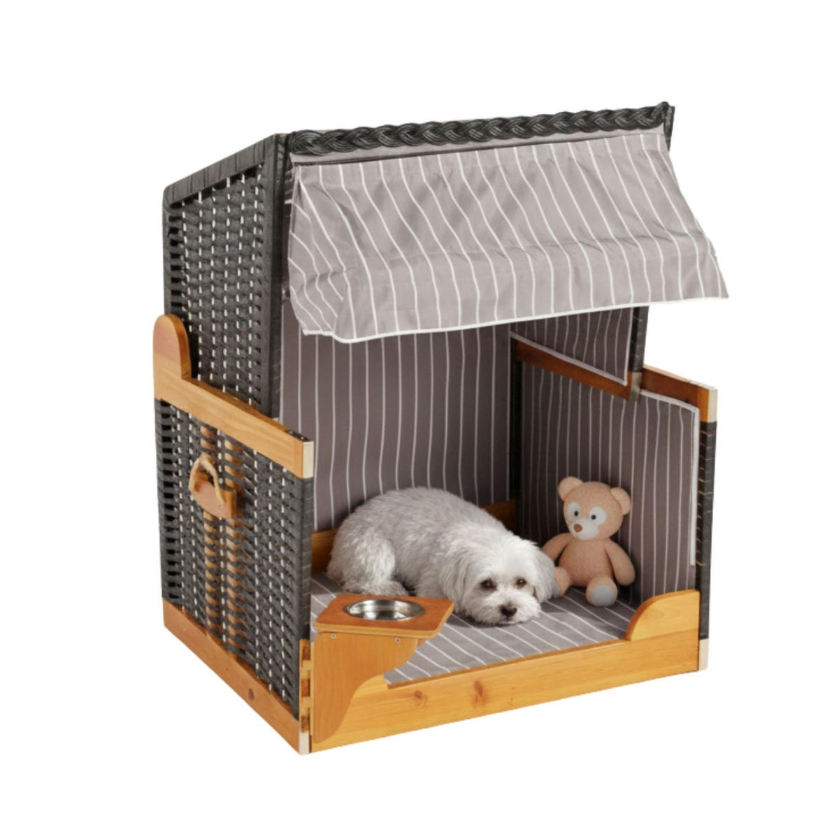 HUNDESTRANDKORB - Schwarz/Braun, Metall (80/95/65cm) - Mr. Deko