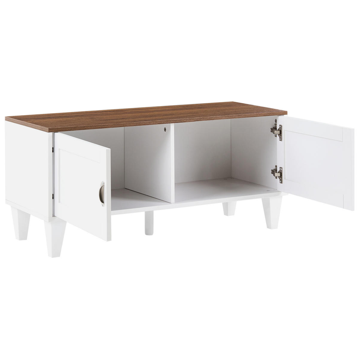 DULAP DE PANTOFI alb Quebec - maro/argintiu, compozit lemnos (100/46/40cm) - Beliani