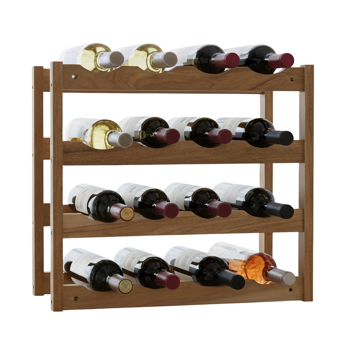 WEINREGAL - Hellbraun, Holz (42/38/21cm) - Relaxdays