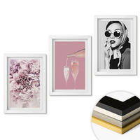 WANDBILDER 3er-Set - 20x30 cm Weißer Rahmen - Rosenblüten und eine elegante Dame - Weiß, Kunststoff (20/30cm) - ArtPrintCave