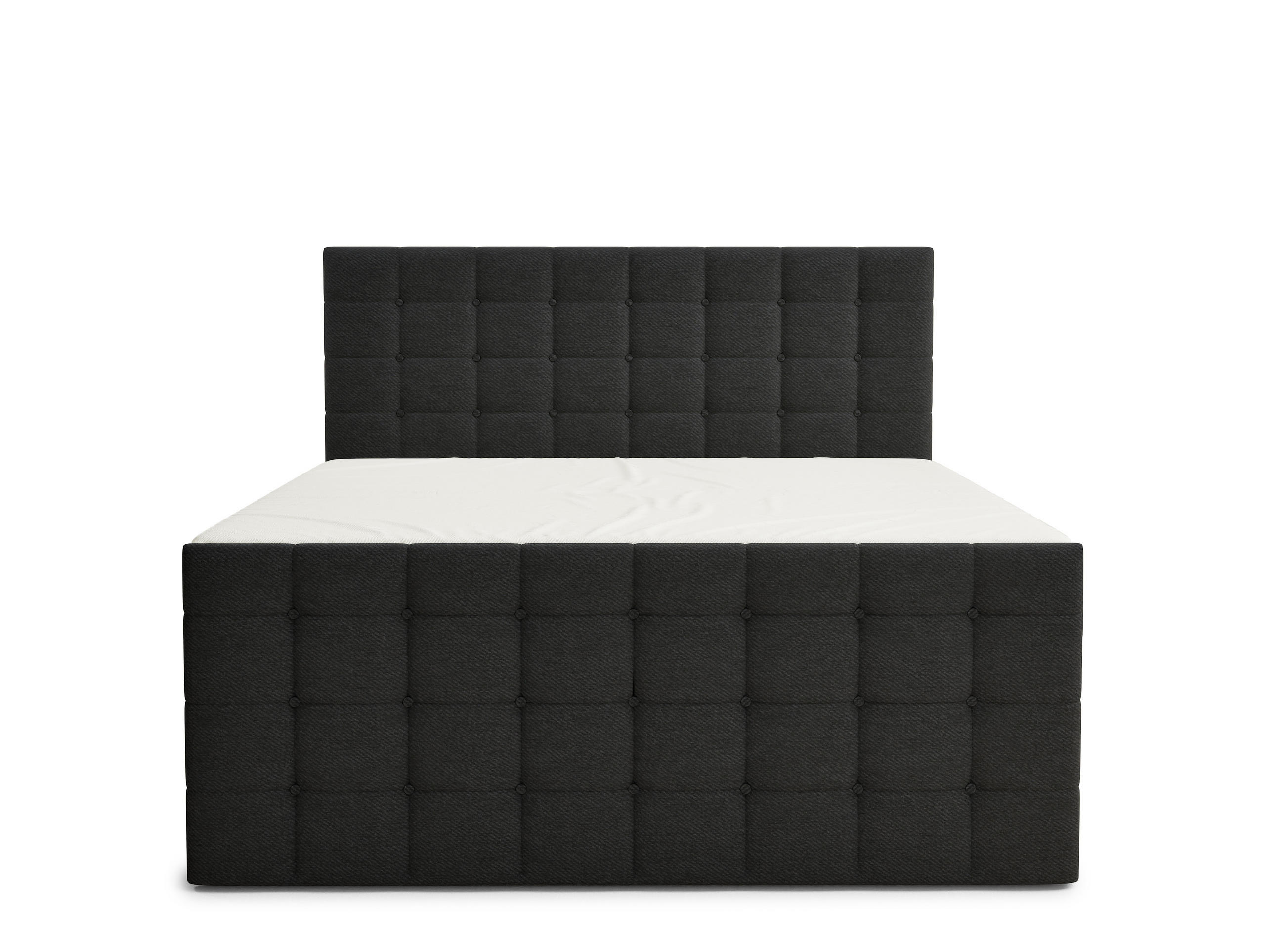Thumbnail - Maison de Reve Boxspringbett, Schwarz, Textil, H3 + H4, Höhe ca. 37 cm, 160x200 cm, Hergestellt in Europa, Oeko-Tex® Sta...