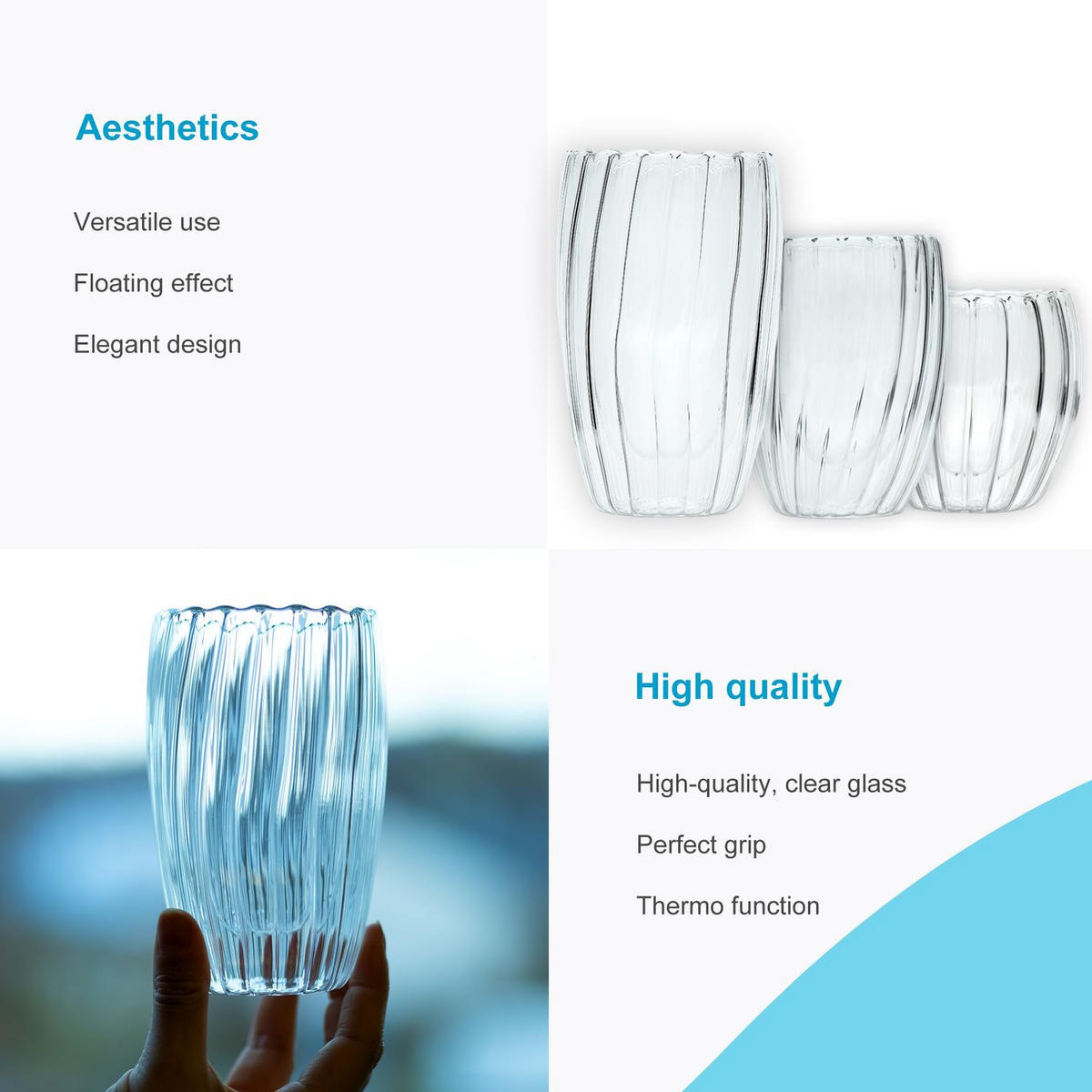 THERMO GLAS 350 ml - Transparent, Glas - Intirilife