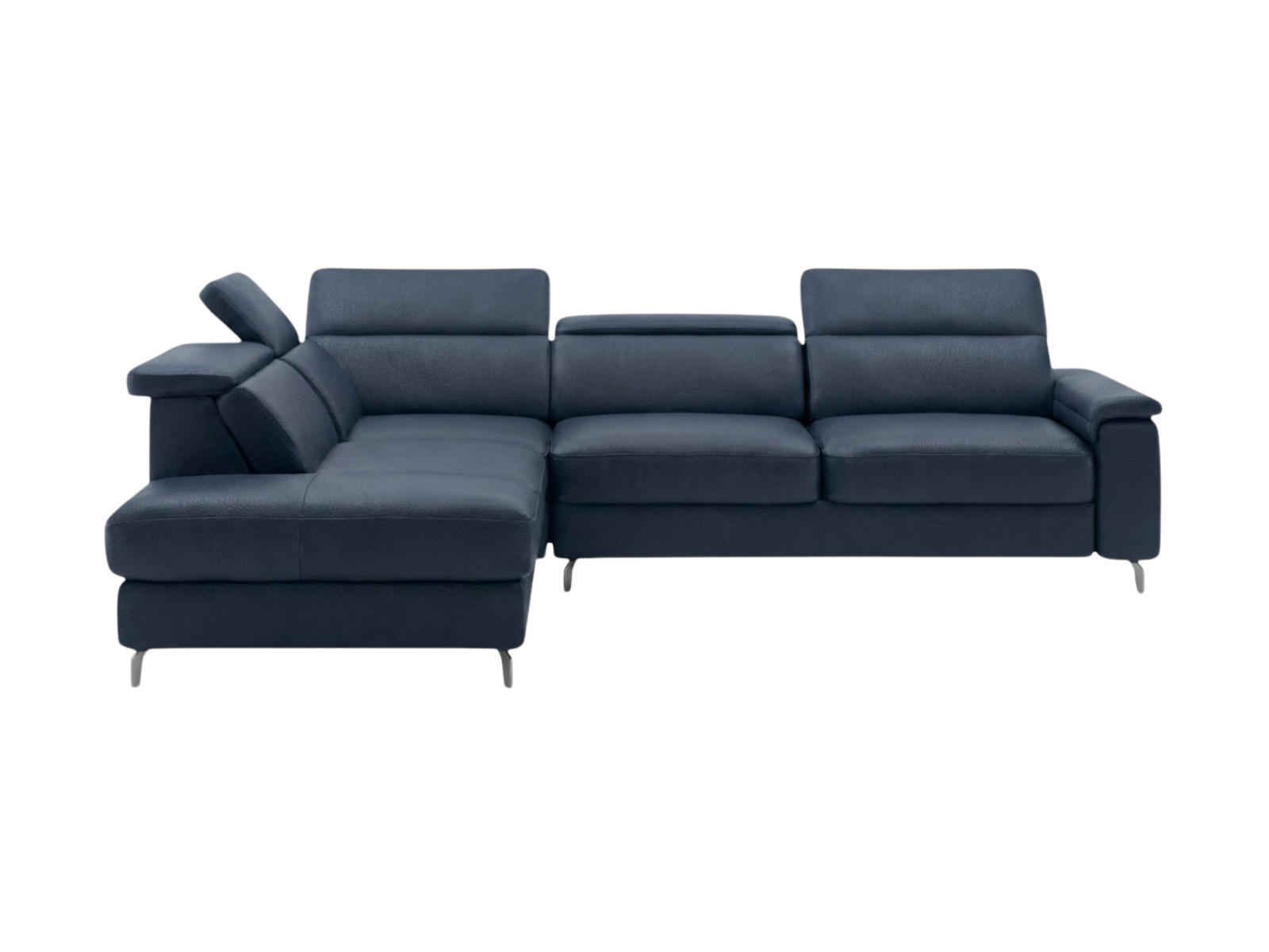 ECKSOFA Ambassador Echtleder Schwarz - Schwarz, Leder/Metall (224/272cm)