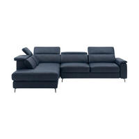 ECKSOFA Ambassador Echtleder Schwarz - Schwarz, Leder/Metall (224/272cm)
