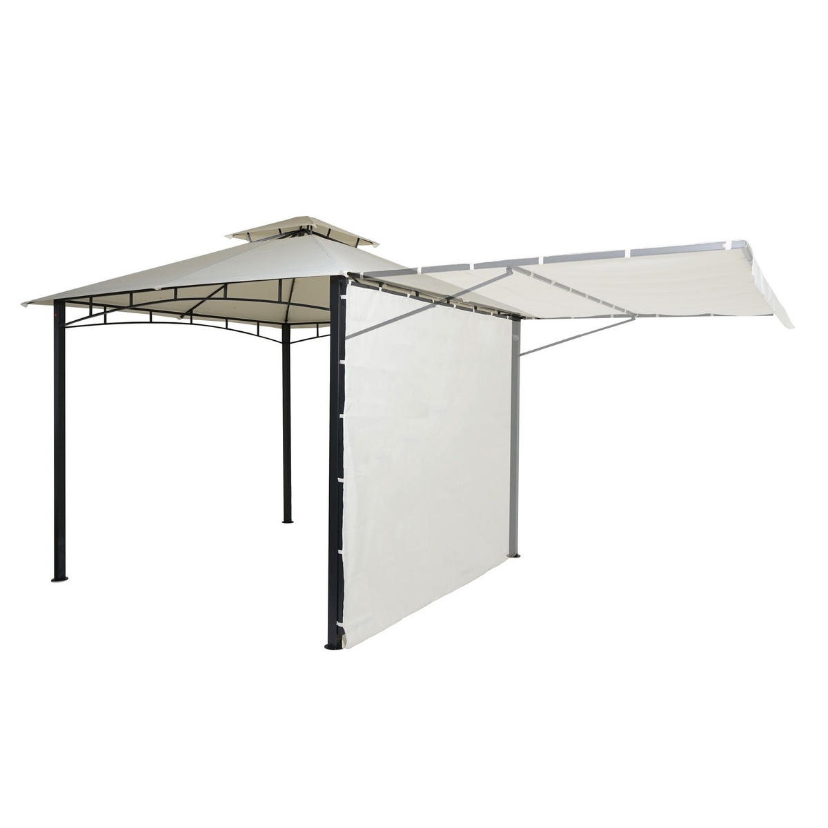PERGOLA 275x490x250cm Creme-Beige bewegliche Seitenwand - Creme, Metall (490/275/250cm) - BERLINLODGE