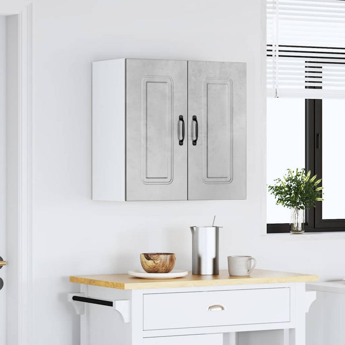 KÜCHEN-HÄNGESCHRANK Betongrau Holzwerkstoff - Grau, Holzwerkstoff (31/60/60cm) - vidaXL