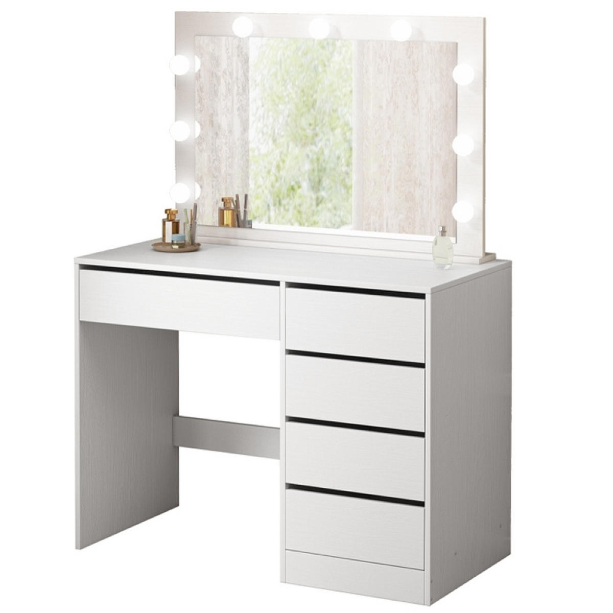 KOSMETIKTISCH weiß 142x100x50 cm - Weiß, Holzwerkstoff (100/142/50cm)