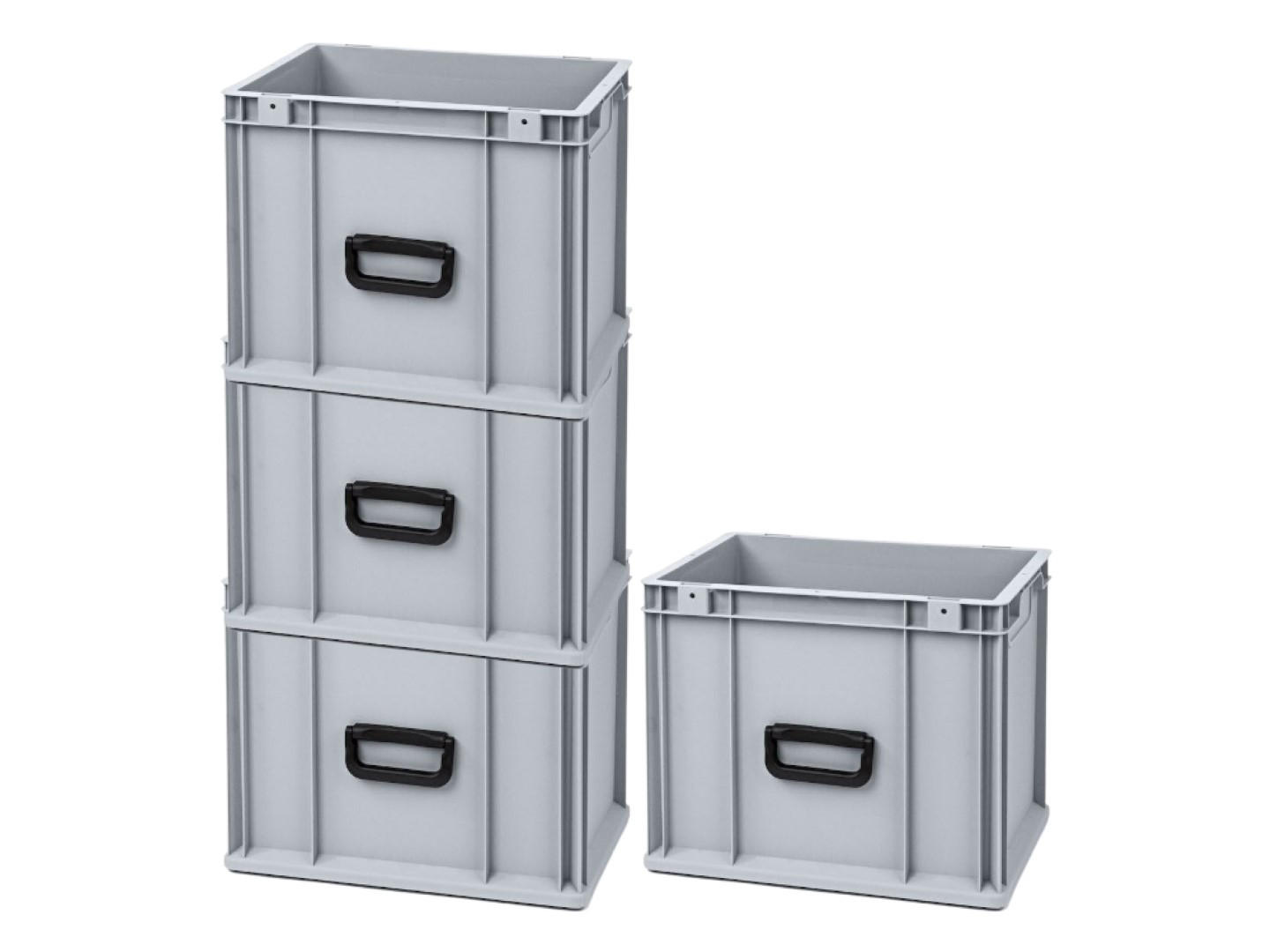 EUROBOX 4x Nextgen Portable Uno 32x30x40cm 30 Liter - Grau, Kunststoff (30/32/40cm) - PROREGAL