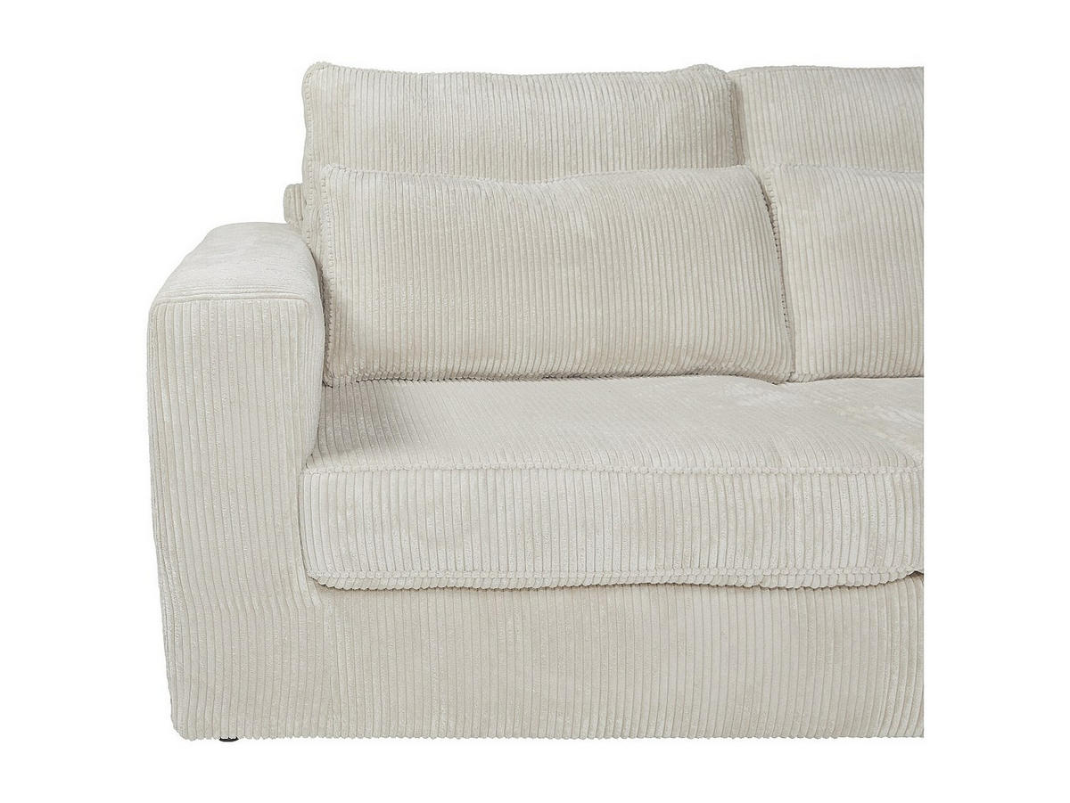 RECHTES Ecksofa aus beigefarbenem Cord – MONDOVI - Beige, Textil (271/167cm) - Vente-Unique