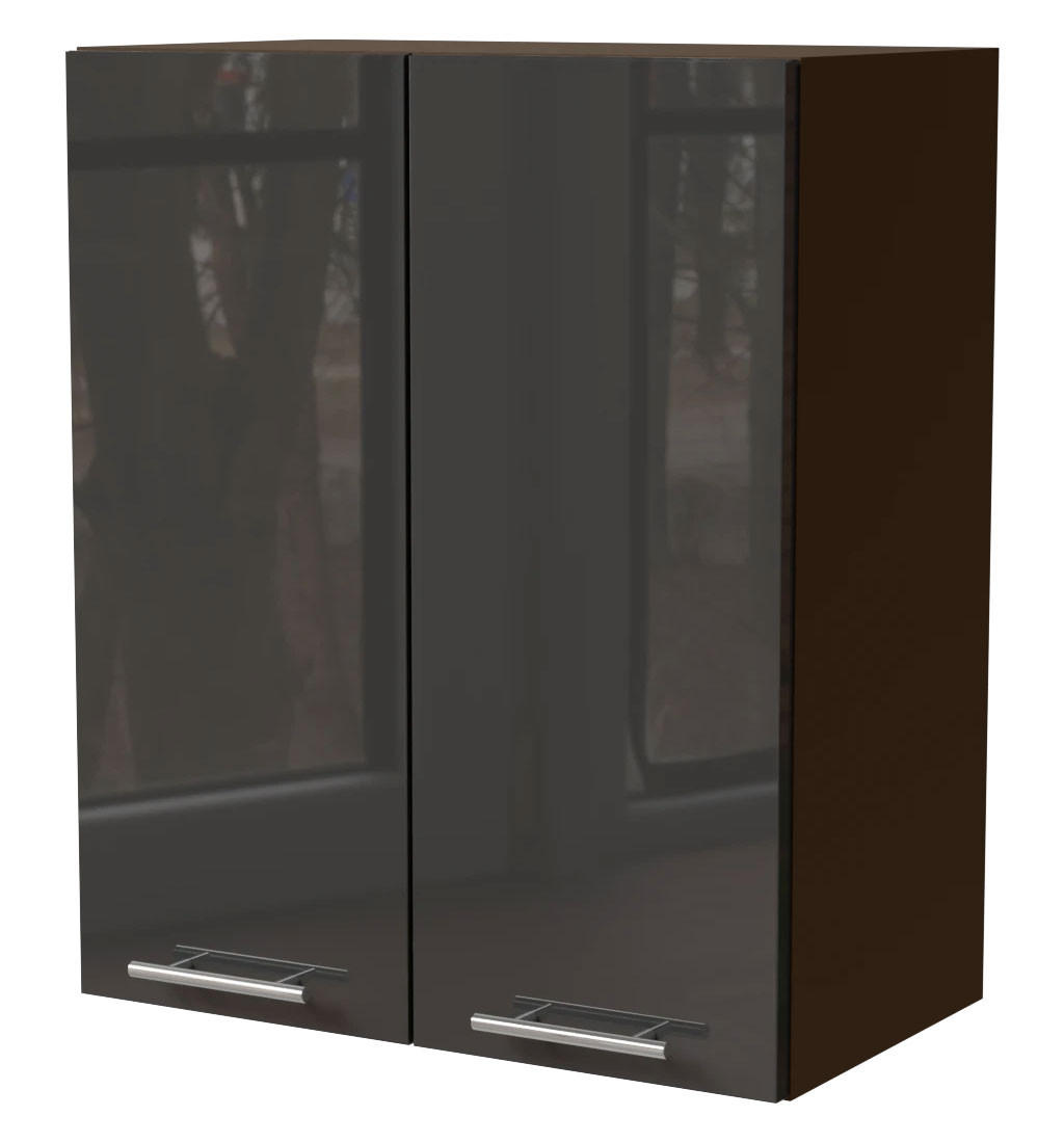 KÜCHENHÄNGESCHRANK Essen W3/60 Graphit Hochglanz / Lava Matt 60 / 32,5 / 72cm - Dunkelgrau/Graphitfarben, Holz/Holzwerkstoff (60/72/32.5cm) - Feldmann-Wohnen