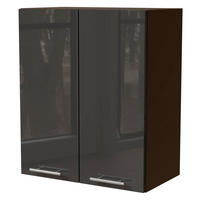 KÜCHENHÄNGESCHRANK Essen W3/60 Graphit Hochglanz / Lava Matt 60 / 32,5 / 72cm - Dunkelgrau/Graphitfarben, Holz/Holzwerkstoff (60/72/32.5cm) - Feldmann-Wohnen