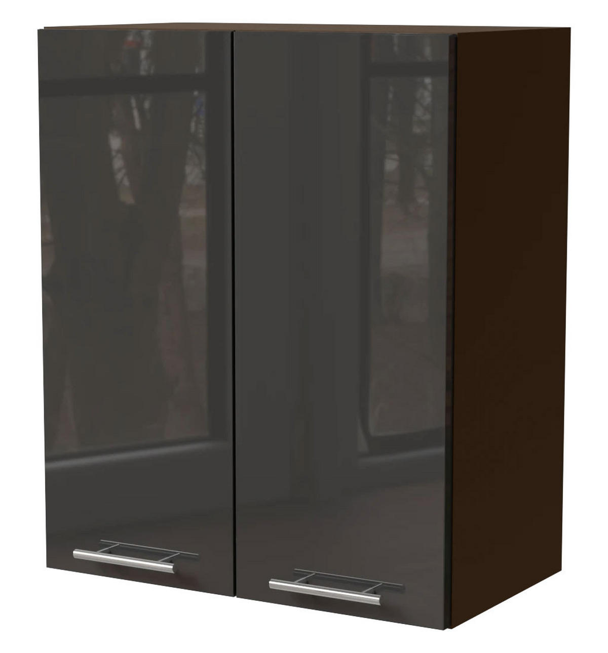 KÜCHENHÄNGESCHRANK Essen W3/60 Graphit Hochglanz / Lava Matt 60 / 32,5 / 72cm - Dunkelgrau/Graphitfarben, Holz/Holzwerkstoff (60/72/32.5cm) - Feldmann-Wohnen