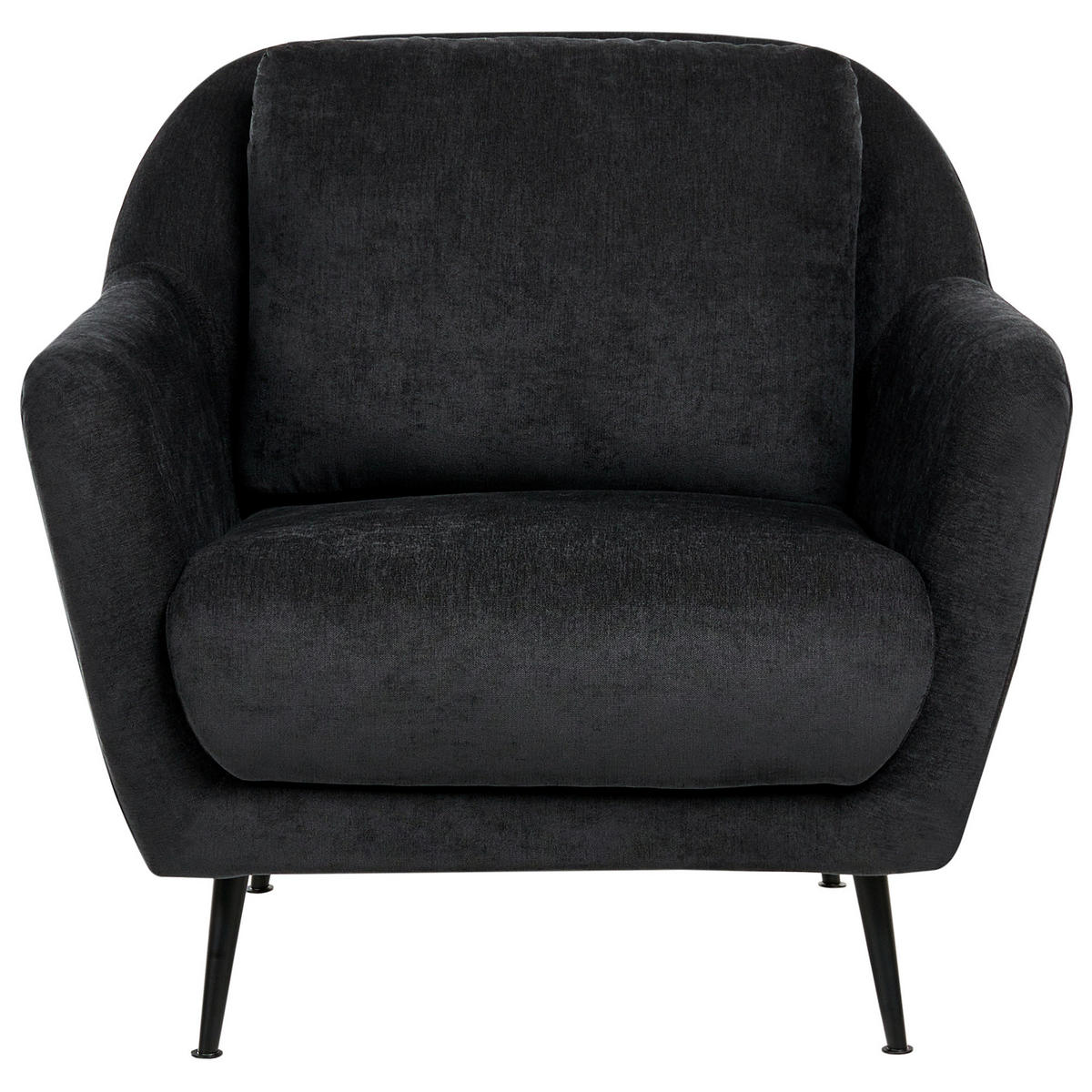 SESSEL Chenillegewebe Schwarz Eiby - Schwarz, Textil (84/80/90cm) - Beliani