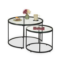 2-TLG.SATZTISCH-SET - Multicolor, Glas/Metall (70/70/45cm) - Relaxdays