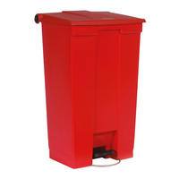 MÜLLEIMER Robuster Pedaleimer 87 Liter 82,6 x 41 x 50,2 cm Aus Konformen Polyethylen Rot - Rot, Metall (41/82.6/50.2cm) - PROREGAL