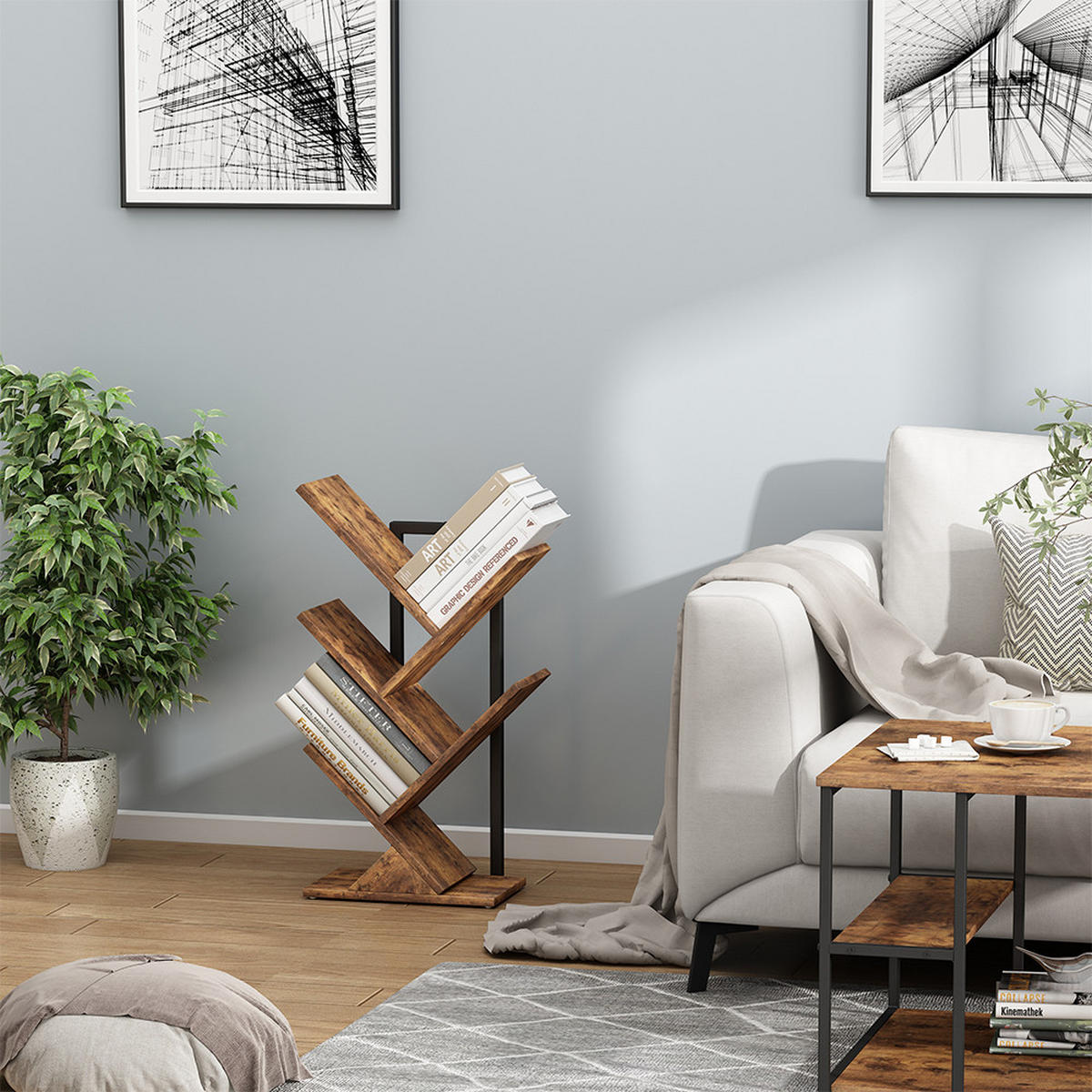 BÜCHERREGAL Fyrk Antikholz 40 x 71 cm - Eichefarben, Holzwerkstoff (40/71/20cm) - Vicco