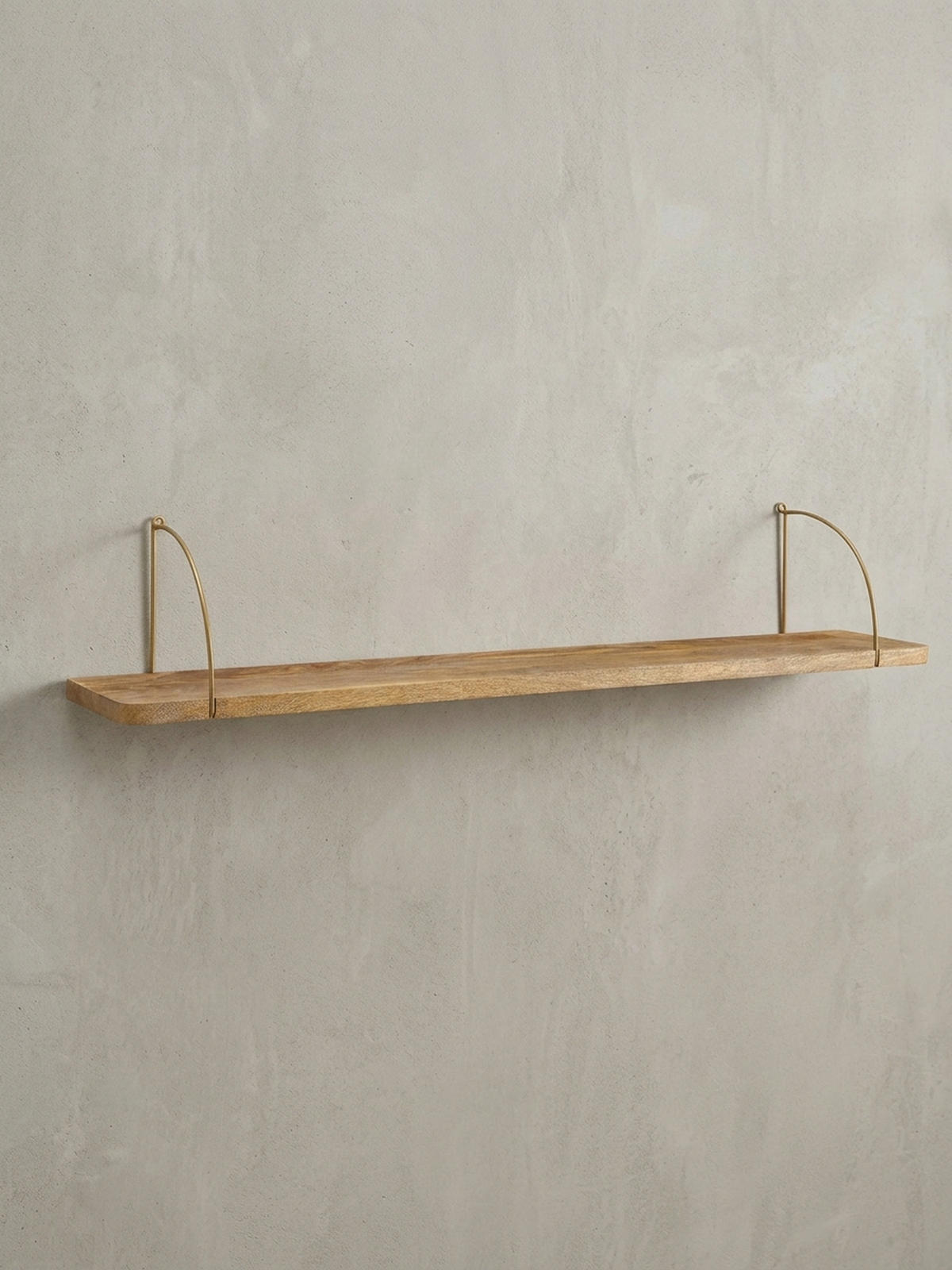 WANDREGAL TEVERE Mango Massivholz Eisen Industrial, Beige 100x22x25 cm - Beige, Holz/Metall (100/25/22cm) - KADIMA DESIGN