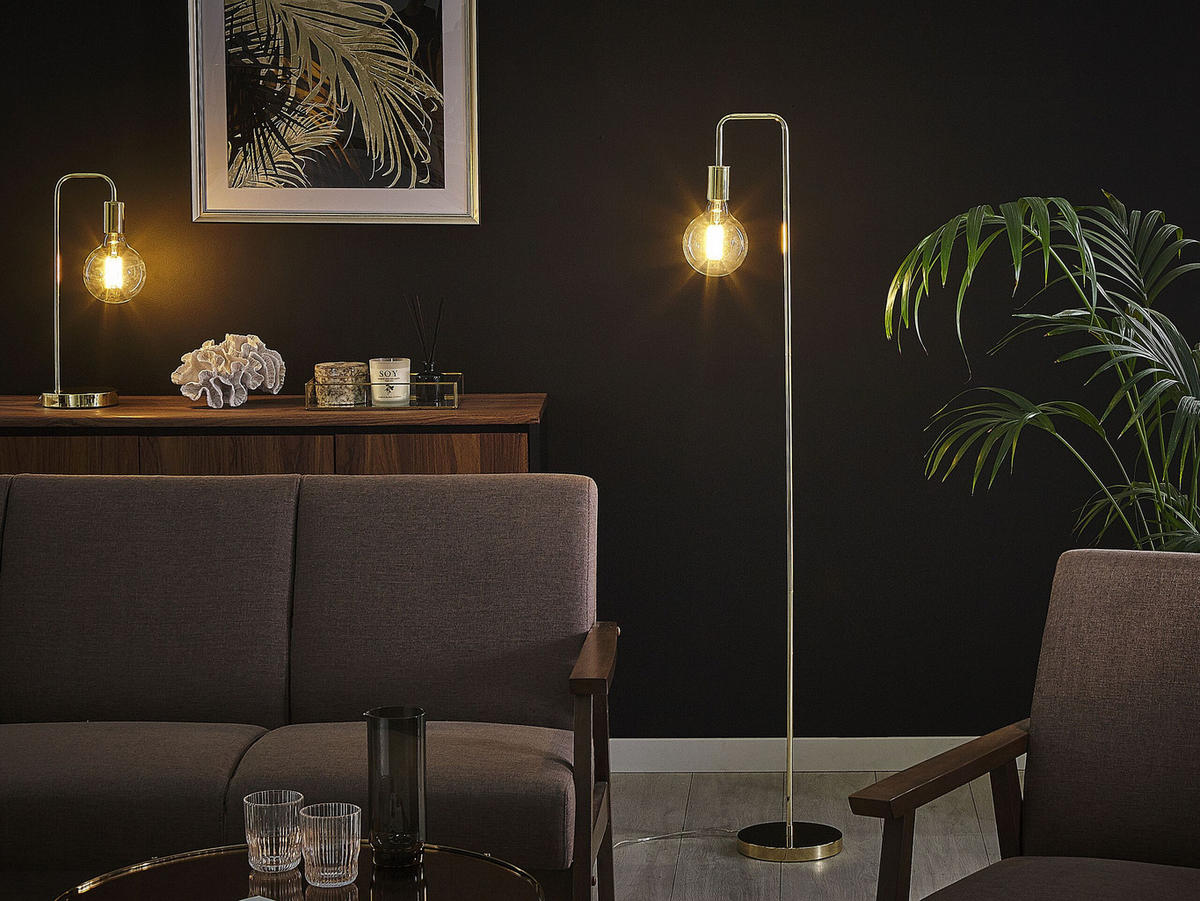 STEHLAMPE Savena 14/20/140 cm - Goldfarben, Metall (14/20/140cm) - Beliani