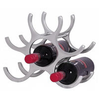 WEINREGAL Aluminium Modern Stil für 6 Flaschen platzsparend 24x29x14cm - Silberfarben, Metall (29/24/14cm) - KADIMA DESIGN