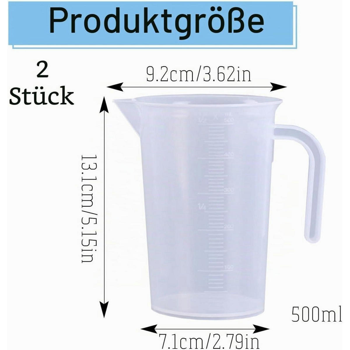 MESSBECHER 2-teiliges Set 500 ml transparent - Transparent, Kunststoff (0.5L)
