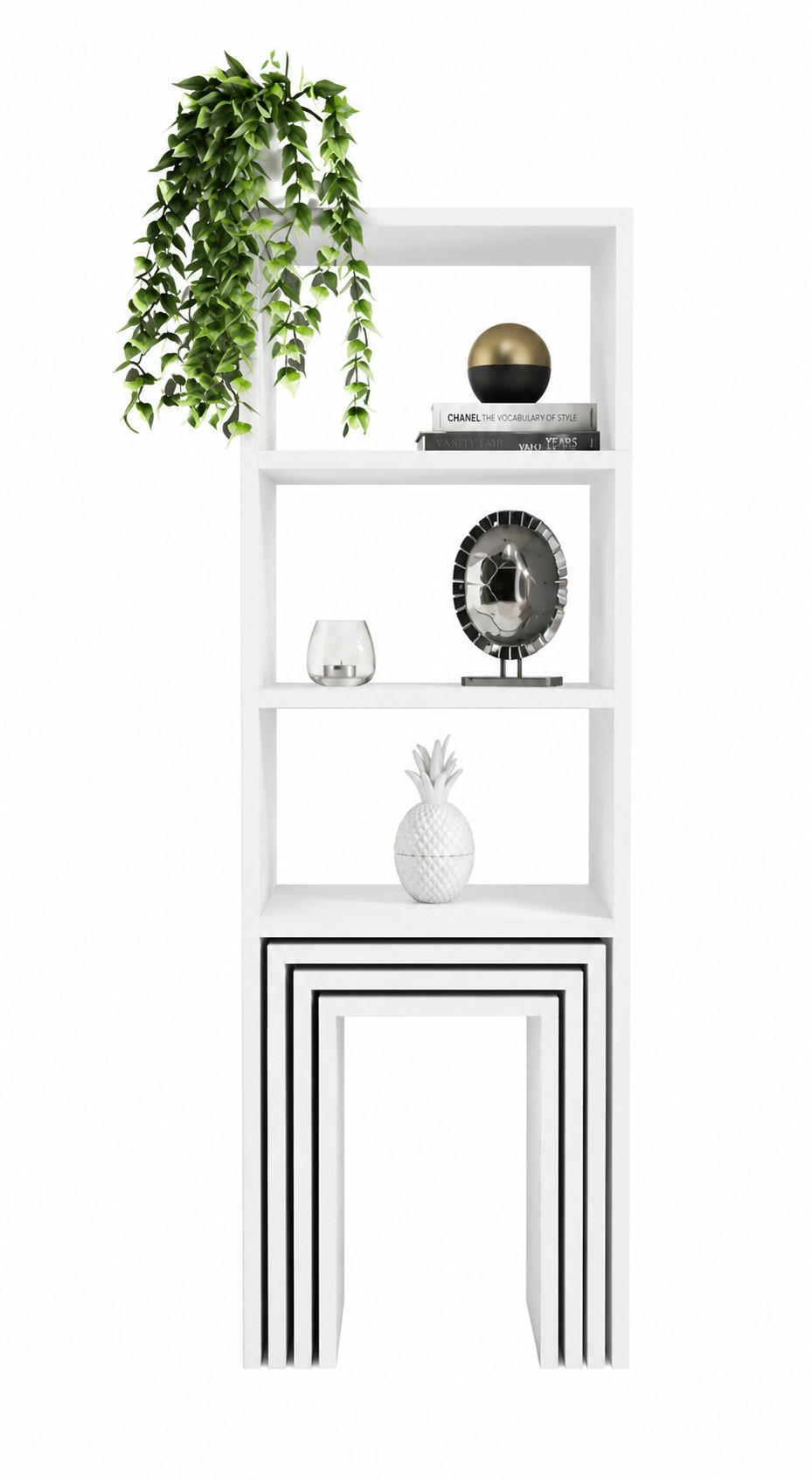 BÜCHERREGAL Melo - Weiß, Holzwerkstoff (44/122/30cm) - Decorotika