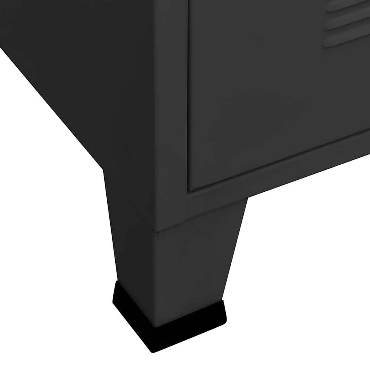 INDUSTRIAL Kleiderschrank Schwarz 90/50/180 Cm Metall - Schwarz, Metall (50/180/90cm) - vidaXL