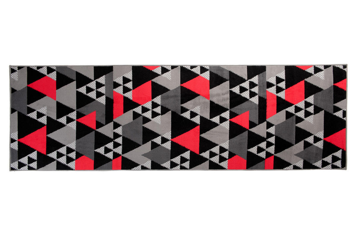 LÄUFER MAYA Grau Rot 70/1200 cm - Rot, Textil (70/1200cm) - Tapiso
