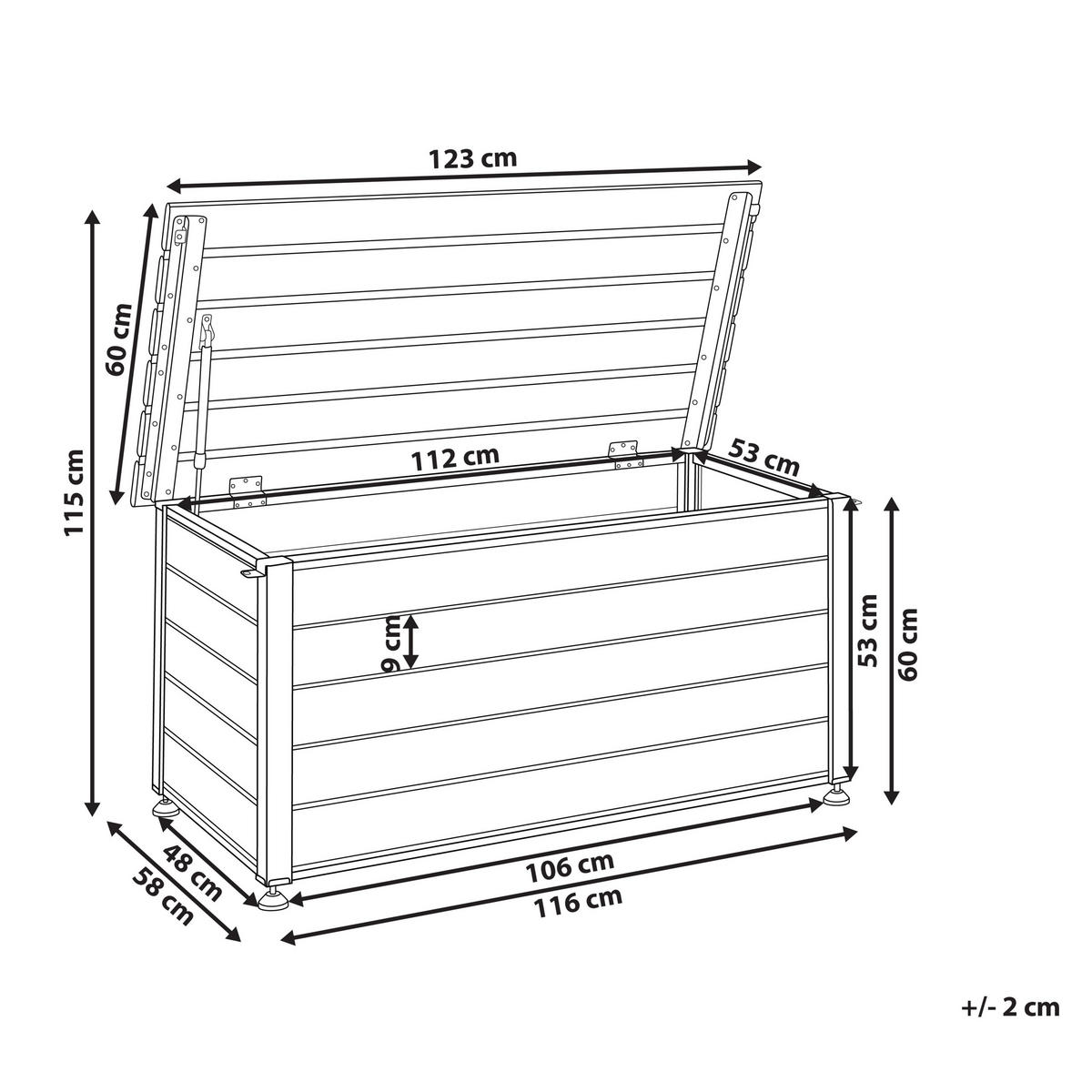 AUFBEWAHRUNGSBOX Braun Campalto - Braun, Metall (123/60/60cm) - Beliani