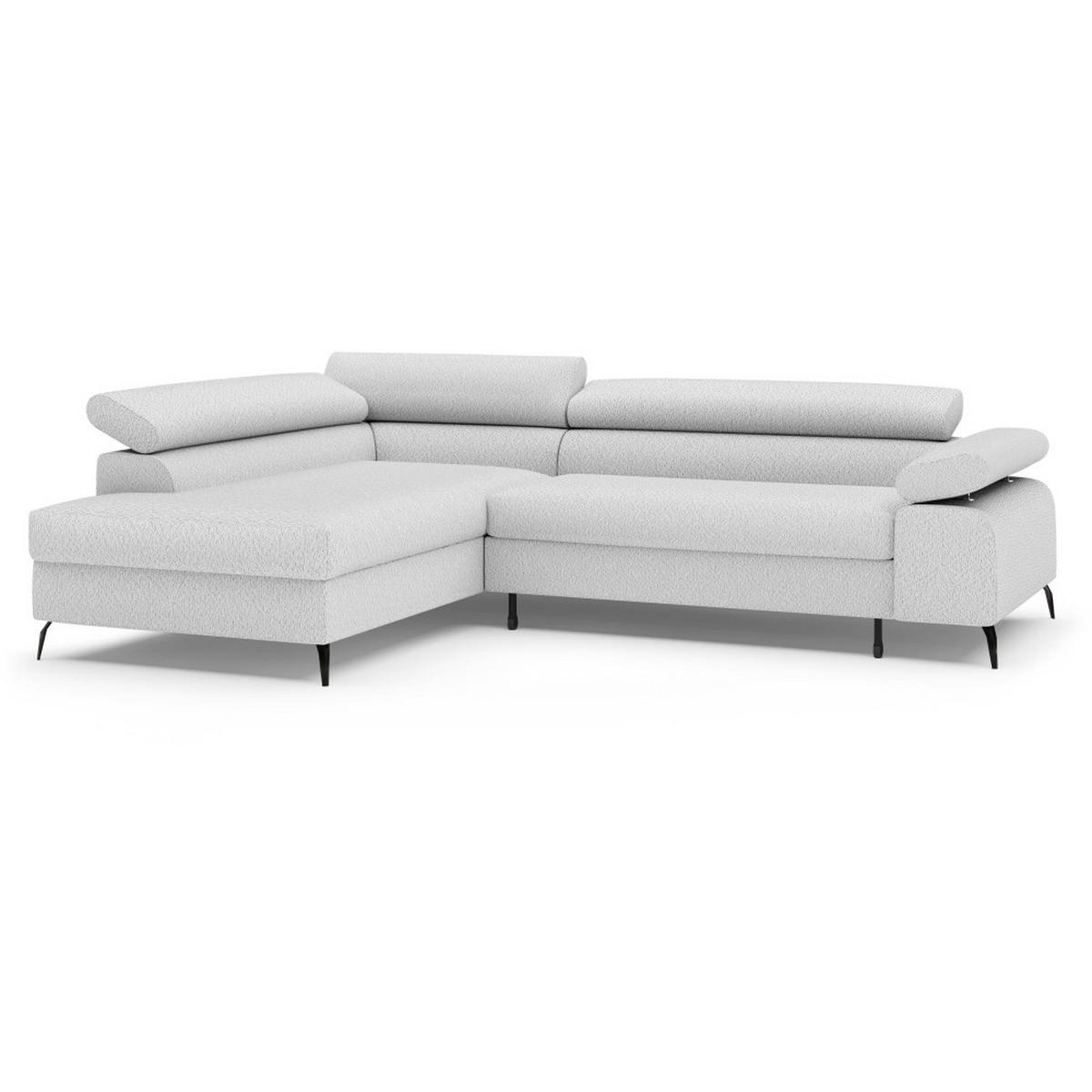 ECKSCHLAFSOFA Mellow mit Bettkasten, Hellgrau, links - Hellgrau/Schwarz, Textil (270/205cm) - Beautysofa