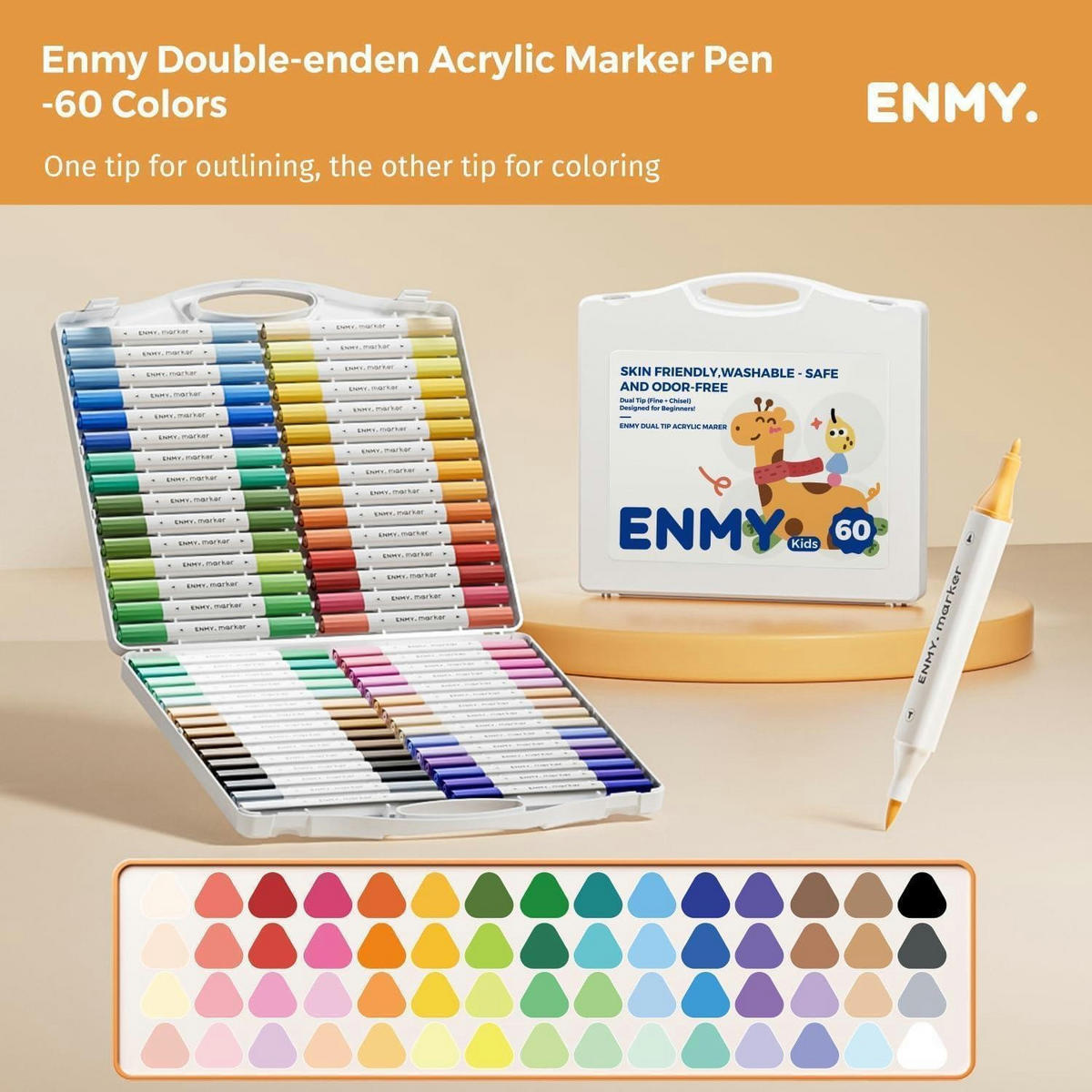 ACRYLMARKER 60er Set Doppelspitze Mehrfarbig - Multicolor, Kunststoff (10/5/15cm)