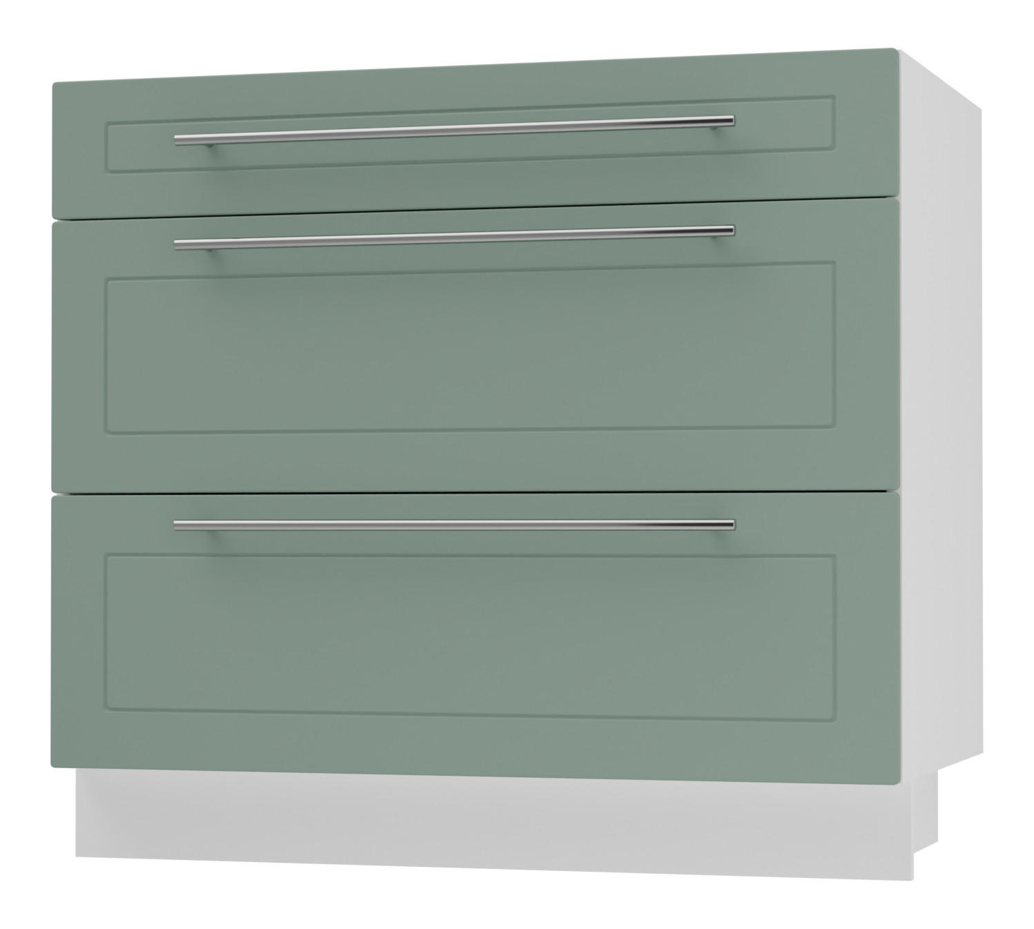 SCHUBLADENUNTERSCHRANK Kvantum D3A/90 90 / 50 / 82cm - Weiß/Mintgrün, Holz/Holzwerkstoff (90/82/50cm) - Feldmann-Wohnen