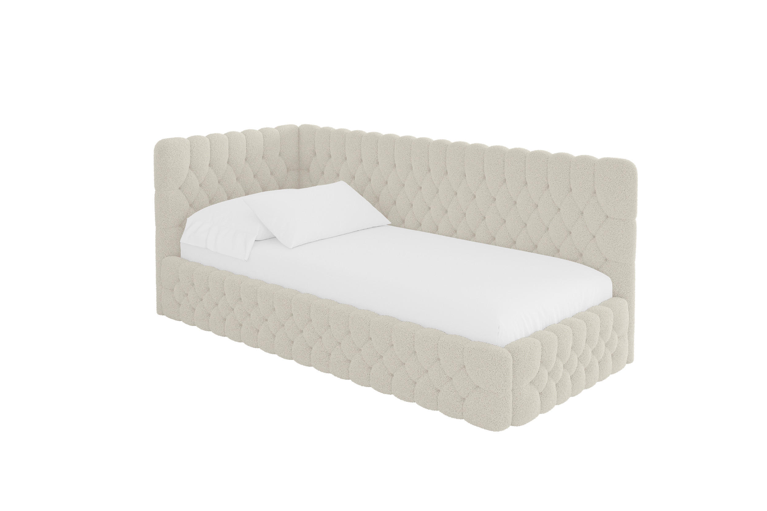 ALTDECOR JEDNOLŮŽKOVÁ POSTEL pro mládež s úložným prostorem, vpravo - MULY 100x200 béžová