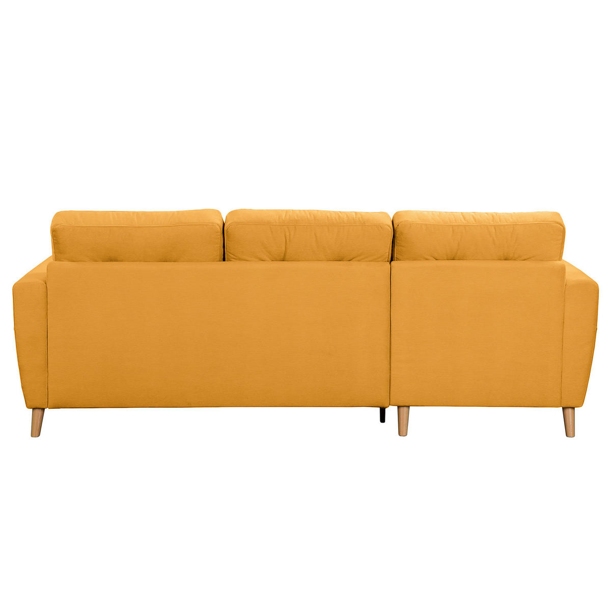 ECKSOFA mit Longchair - Gelb/Braun, Holz/Textil (223/148cm) - home24