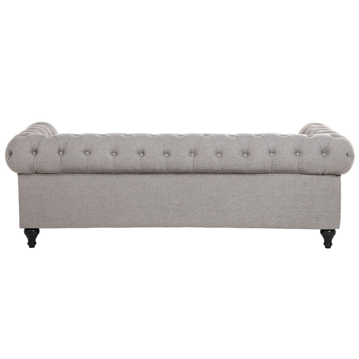 SOFA-SET 4-sitzer Polyester Hellgrau Chesterfield - Hellgrau, Textil (202/70/75cm) - Beliani
