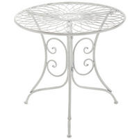 GARTENTISCH Jan Antik 55x55x52cm Metall Antik-Weiß Balkontisch - Weiß, Metall (55/55/52cm) - DELUKE