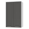 KÜCHENHÄNGESCHRANK Kvantum W4/60 Graphit Matt / Weiß Matt 60 / 32,5 / 96cm - Graphitfarben/Weiß, Holz/Holzwerkstoff (60/96/32.5cm) - Feldmann-Wohnen