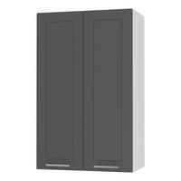 KÜCHENHÄNGESCHRANK Kvantum W4/60 Graphit Matt / Weiß Matt 60 / 32,5 / 96cm - Graphitfarben/Weiß, Holz/Holzwerkstoff (60/96/32.5cm) - Feldmann-Wohnen