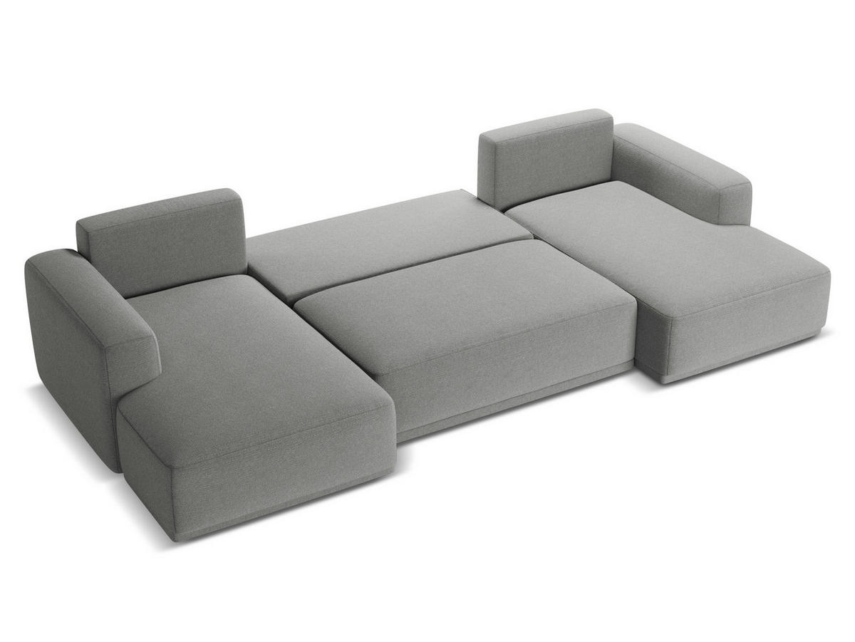 WOHNLANDSCHAFT Chenille Stoff Grau - Schieferfarben/Schwarz, Kunststoff/Textil (333/91/160cm) - Makamii