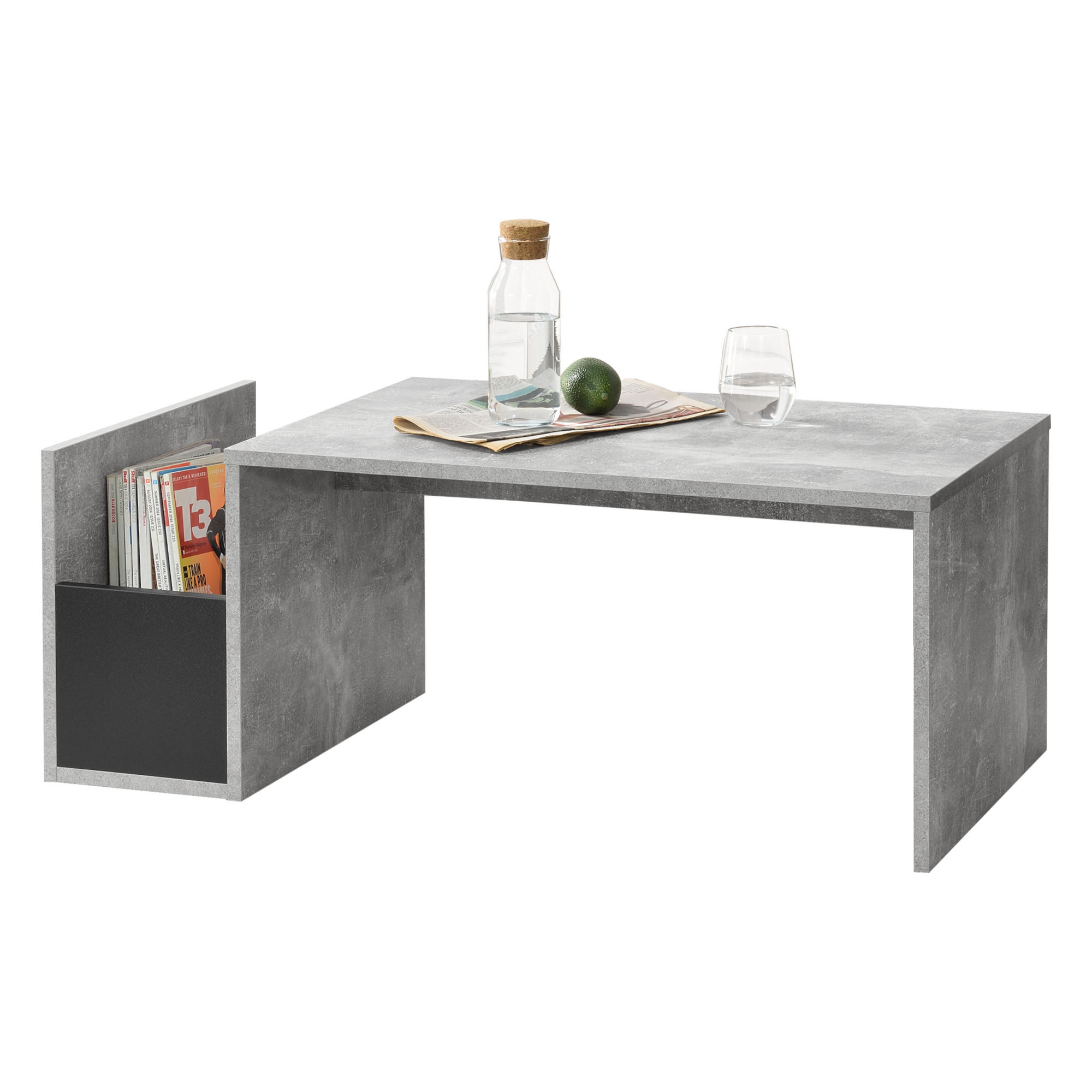 COUCHTISCH Bollnäs 90/45/35 - Grau, Holzwerkstoff (45/90/35cm) - [en.casa]