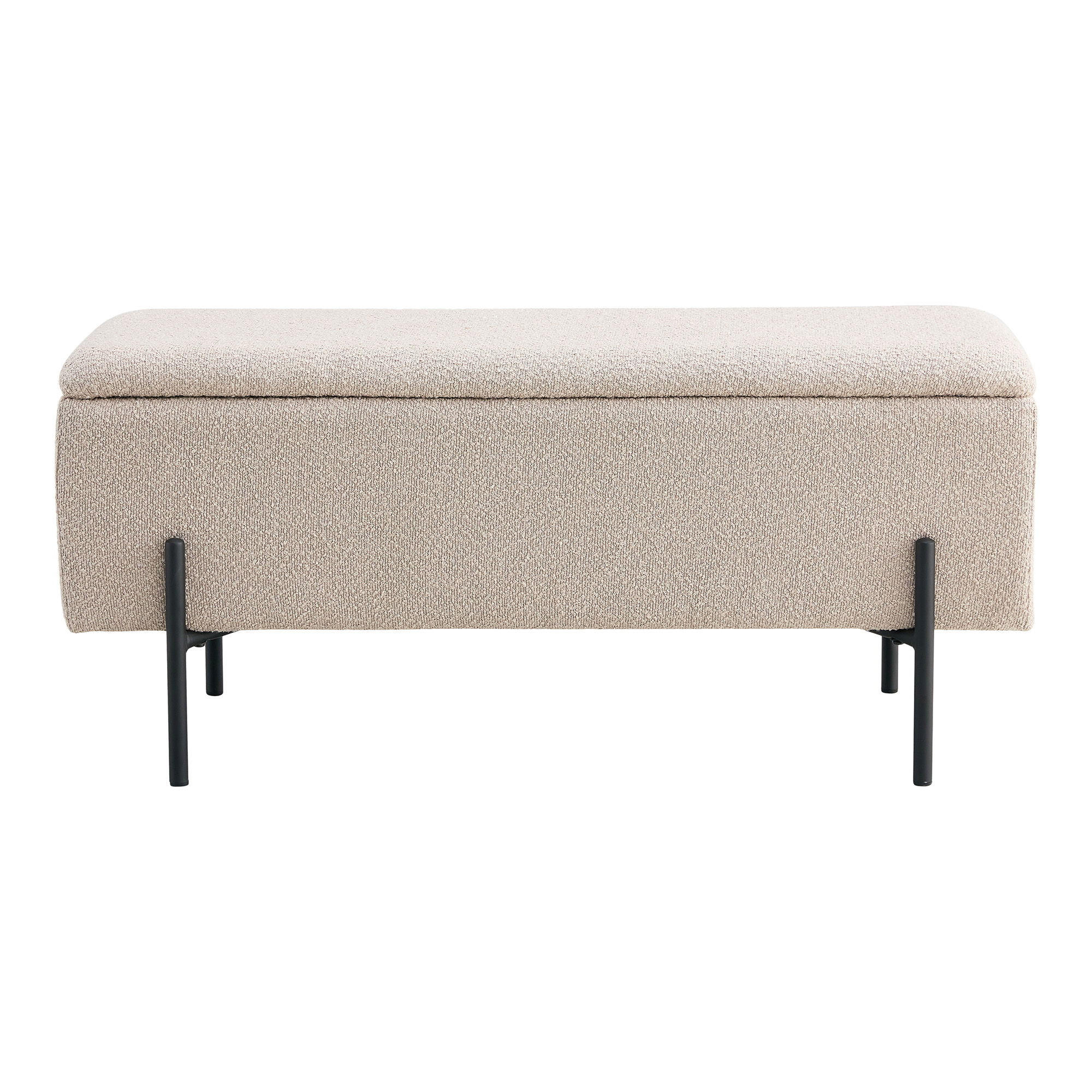 BANK Watford Polyester, Sperrholz Beige - Beige, Holz (95/43/36.5cm) - tinkaro