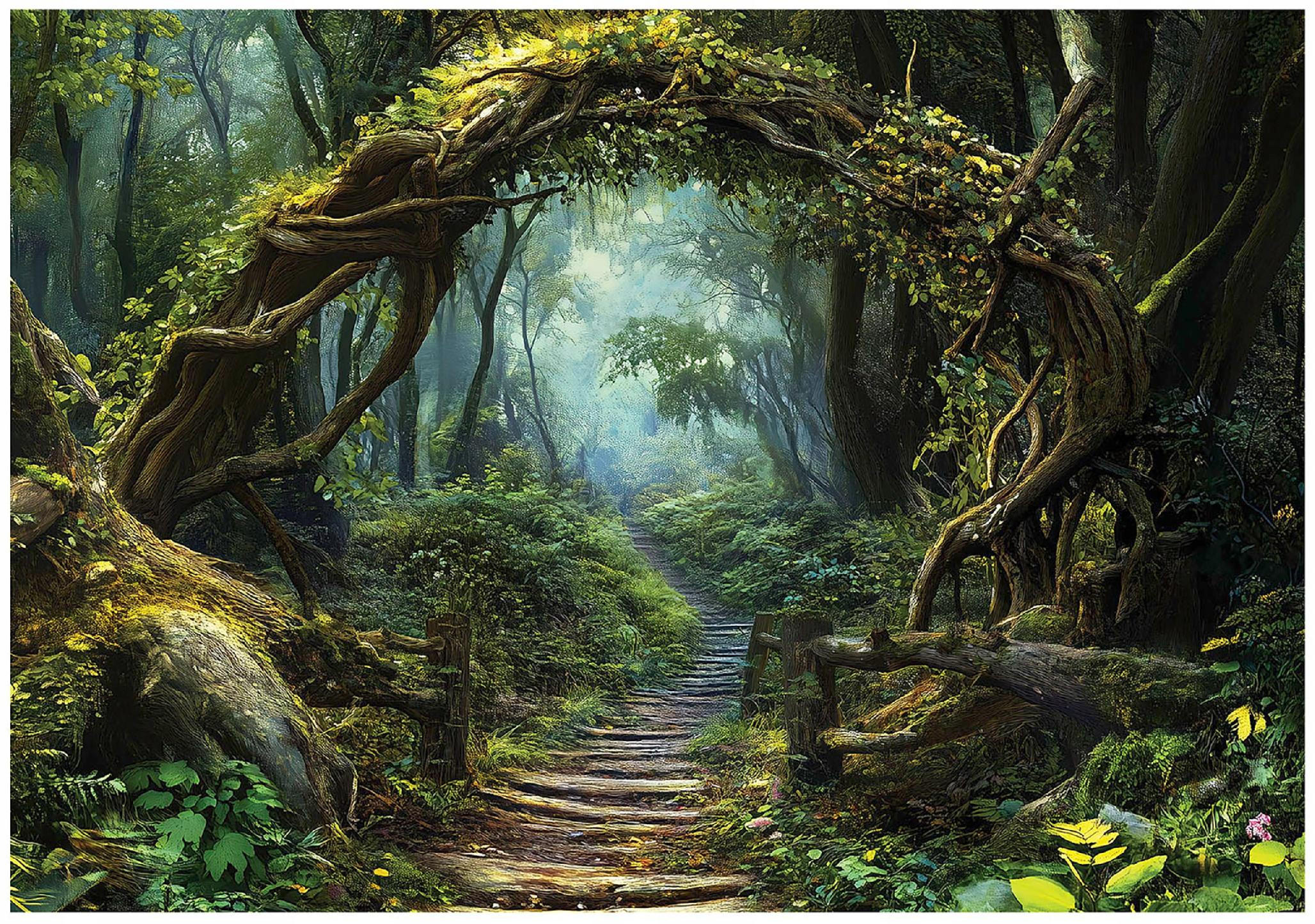 FOTOTAPETE 3D Effekt Wald Natur 400x280 - Multicolor, Papier (400/280cm) - Wallarena