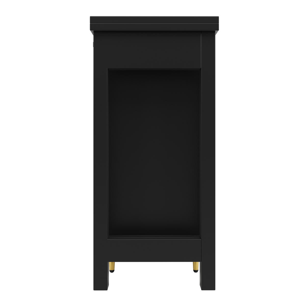 ESSZIMMERSCHRANK aus MDF 107-187x40x71-76cm in Schwarz mit 360° drehbarer Ablage - Schwarz, Holzwerkstoff (40/76/187cm) - Modfu