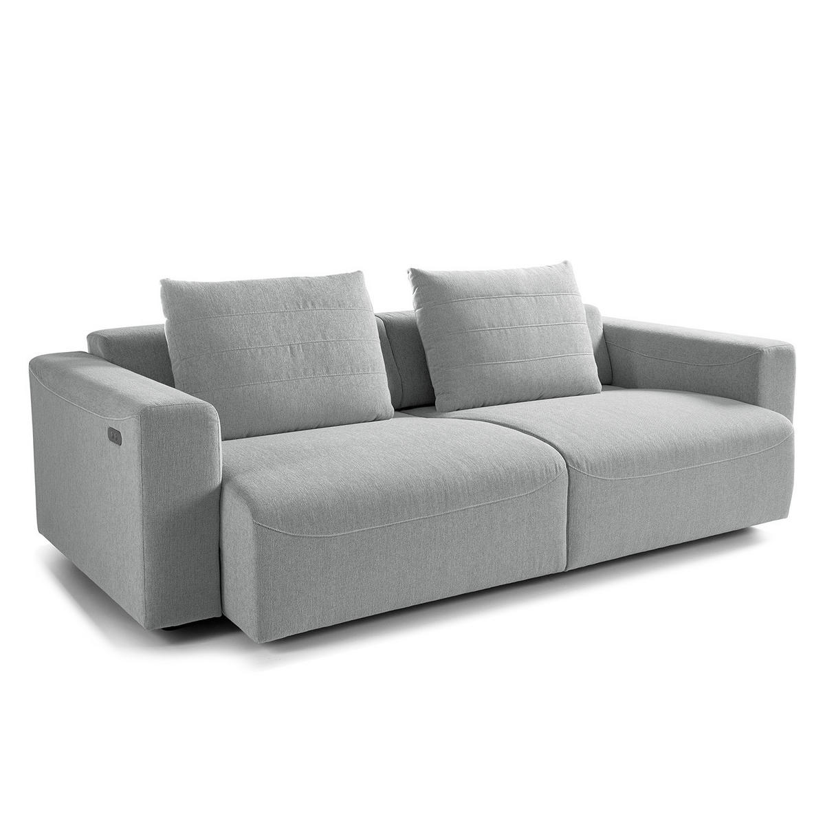 3-SITZER SOFA - Webstoff - Hellgrau, Textil (233/83/100cm) - home24