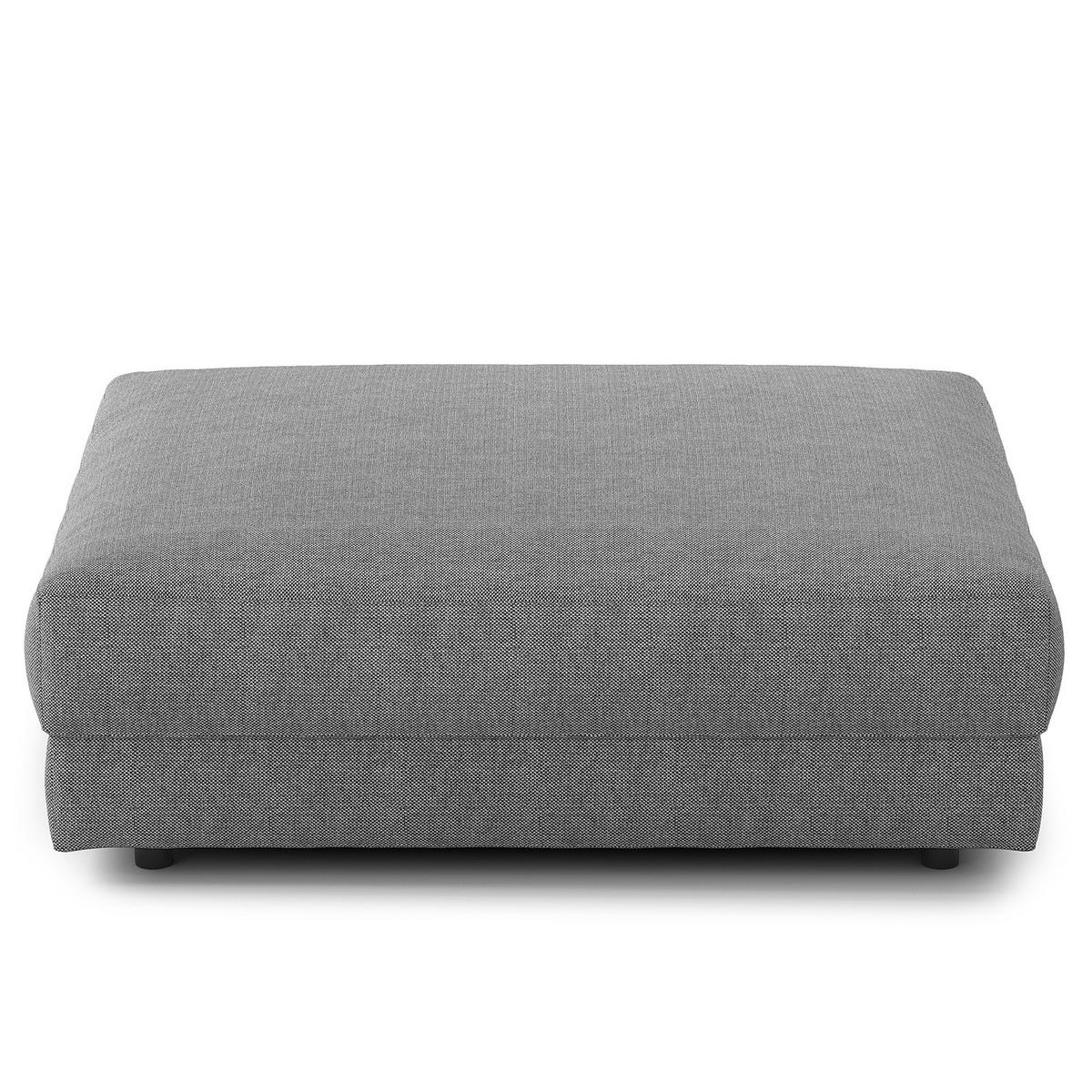 POLSTERHOCKER - Silberfarben/Schwarz, Kunststoff/Textil (105/38/117cm) - home24