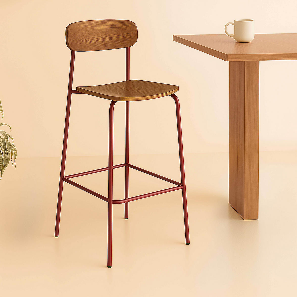BARSTUHL 2-tlg., Lila - Lila, Metall (42/96/50cm) - Oviala