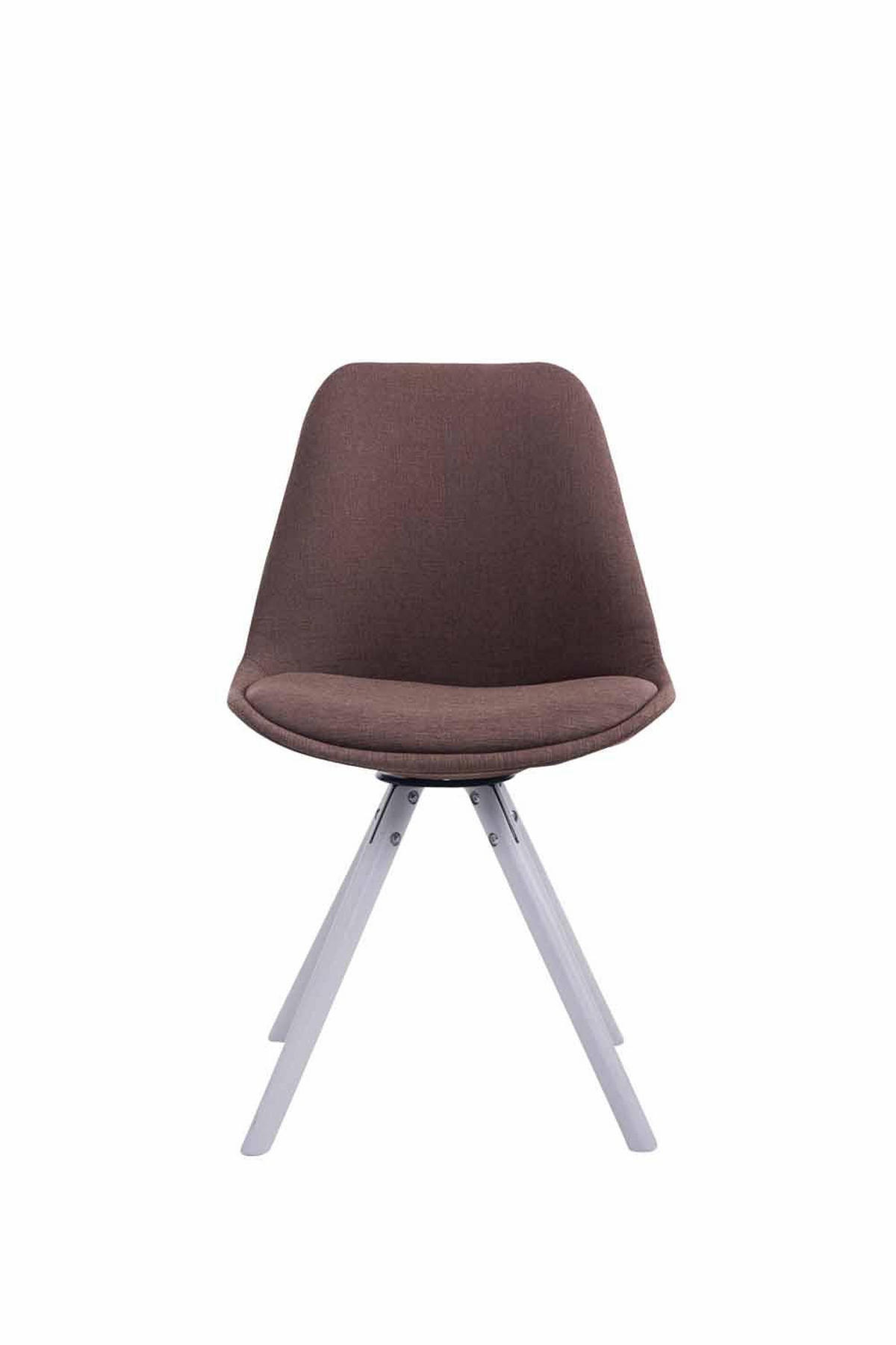 STUHL Stoff braun - Weiß/Braun, Holz/Textil (48/84/56cm) - CLP