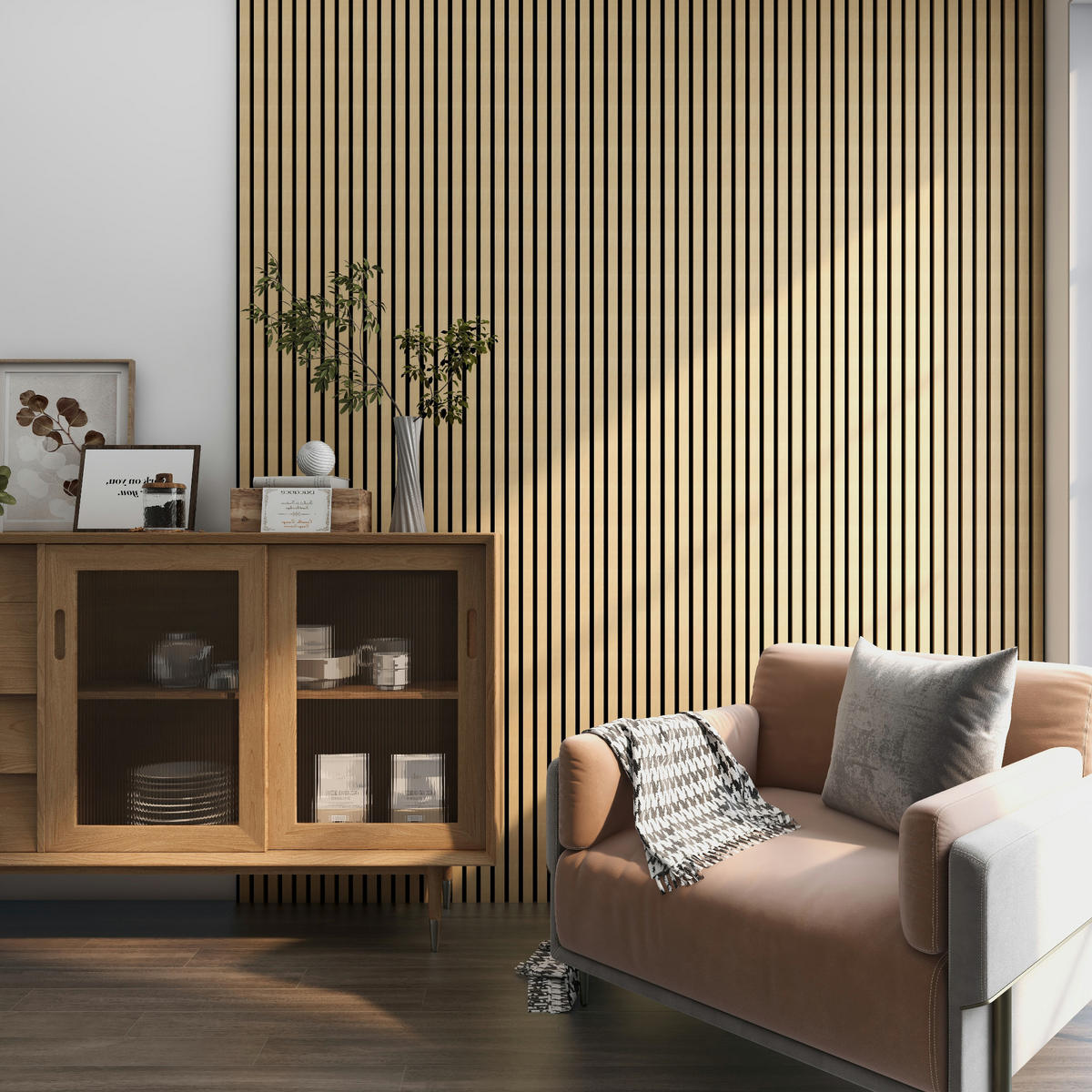 AKUSTICKÝ SET STĚNOVÝCH PANELŮ Vang 12 KS. - dub artisan, kompozitní dřevo/plast (60/120/2.1cm) - NEU.HOLZ