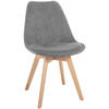 STUHL Cord grau - Eukalyptusholzfarben/Grau, Holz/Textil (49/83/50cm) - CLP