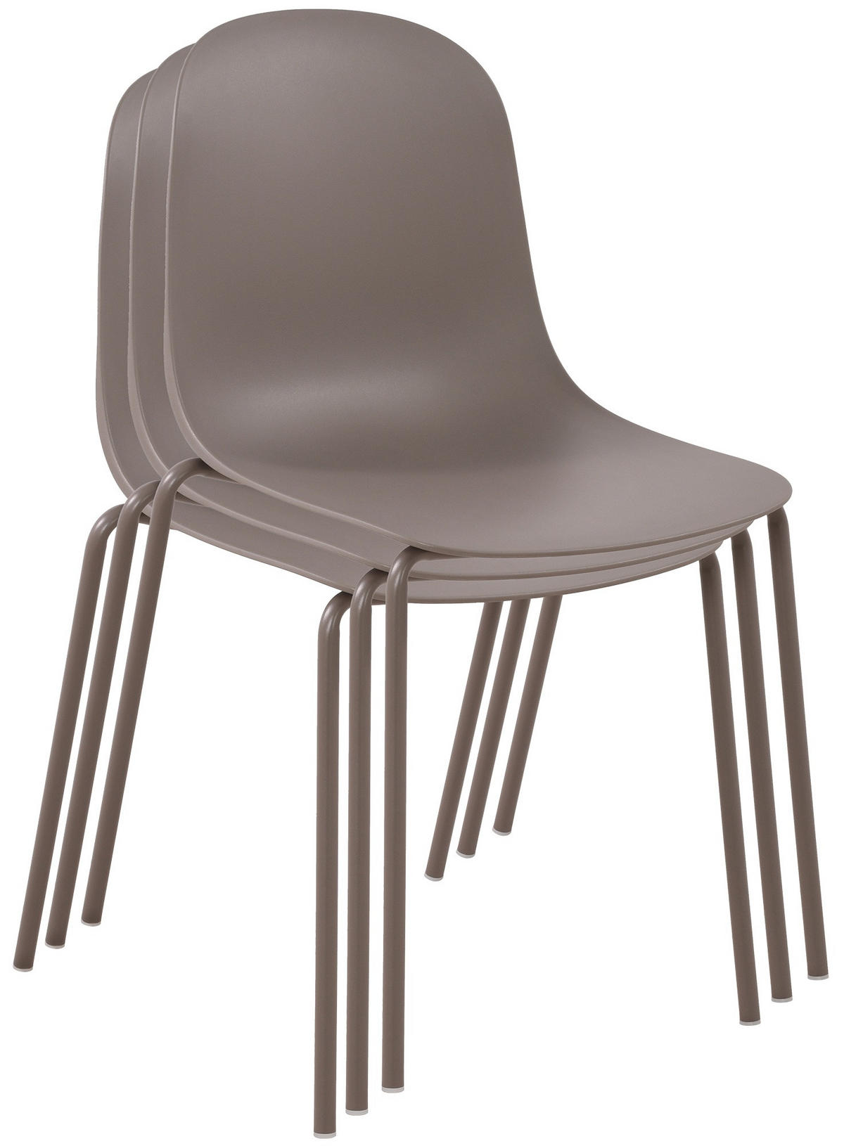 STAPELSTUHL Kunststoff taupe - Taupe, Kunststoff/Metall (51/85/53cm) - CLP